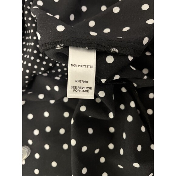 Versona Polka Dot Women's Top Size XL Black And White Blouse - Tie close - Picture 5 of 5